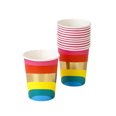 Bright Rainbow Paper Cups