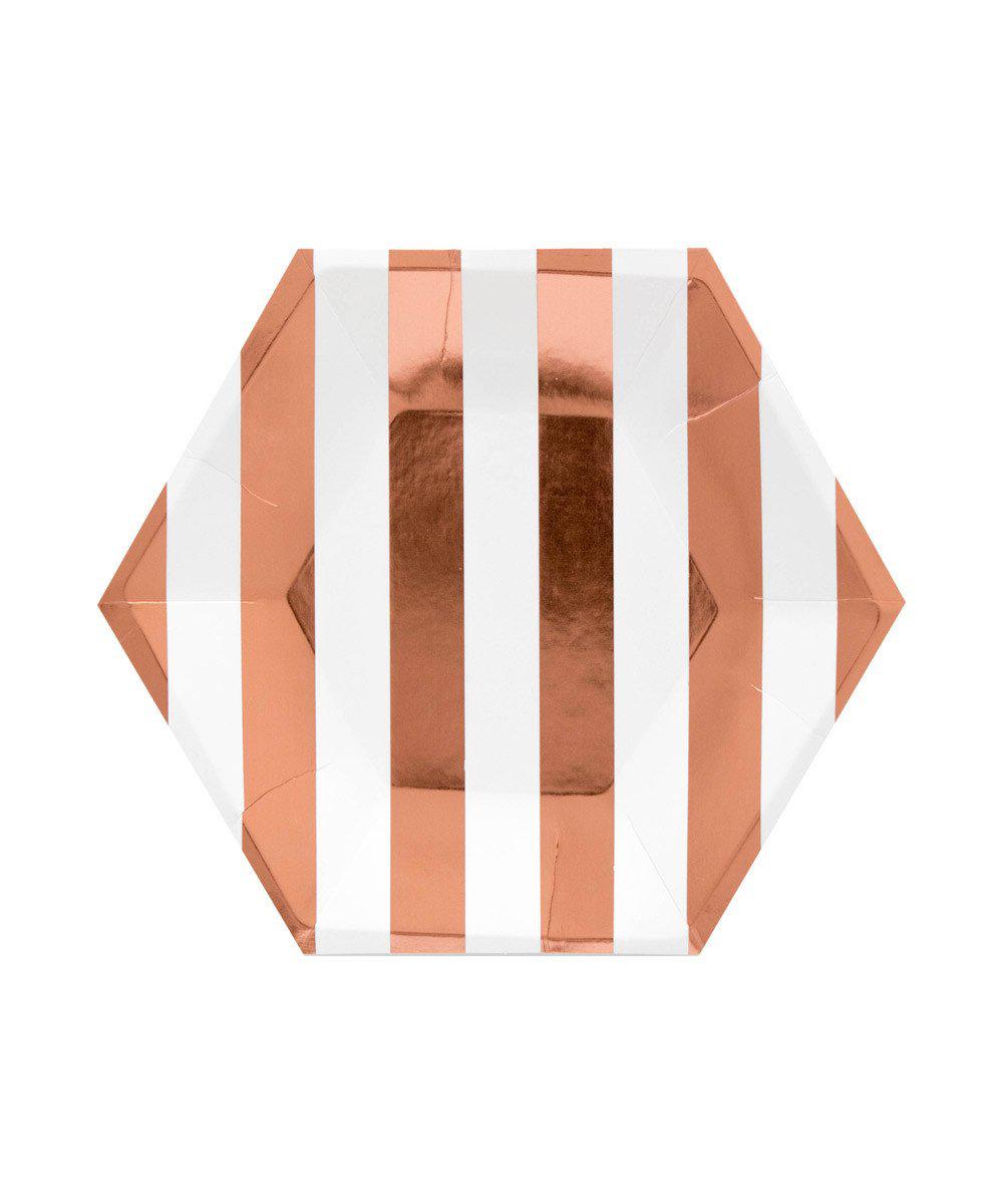 Rose Gold Stripe Plates (Small)
