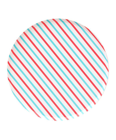 Oh Happy Day Cherry & Sky Stripes Plates (Large)