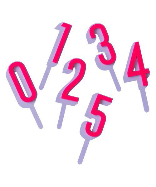 Violet and Hot Pink Numeric Cake Toppers