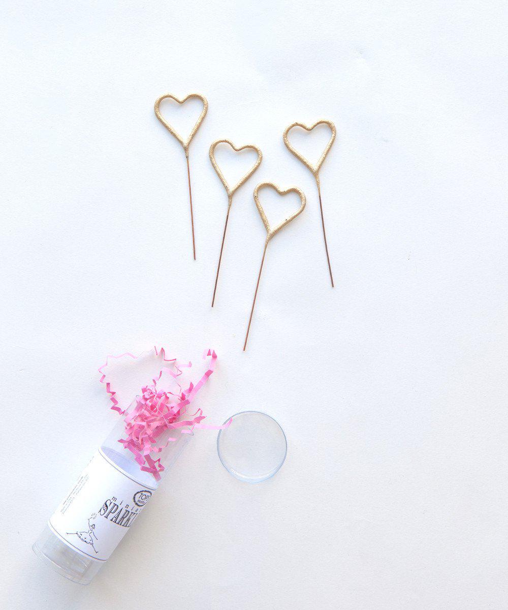 4” Gold Heart Sparklers