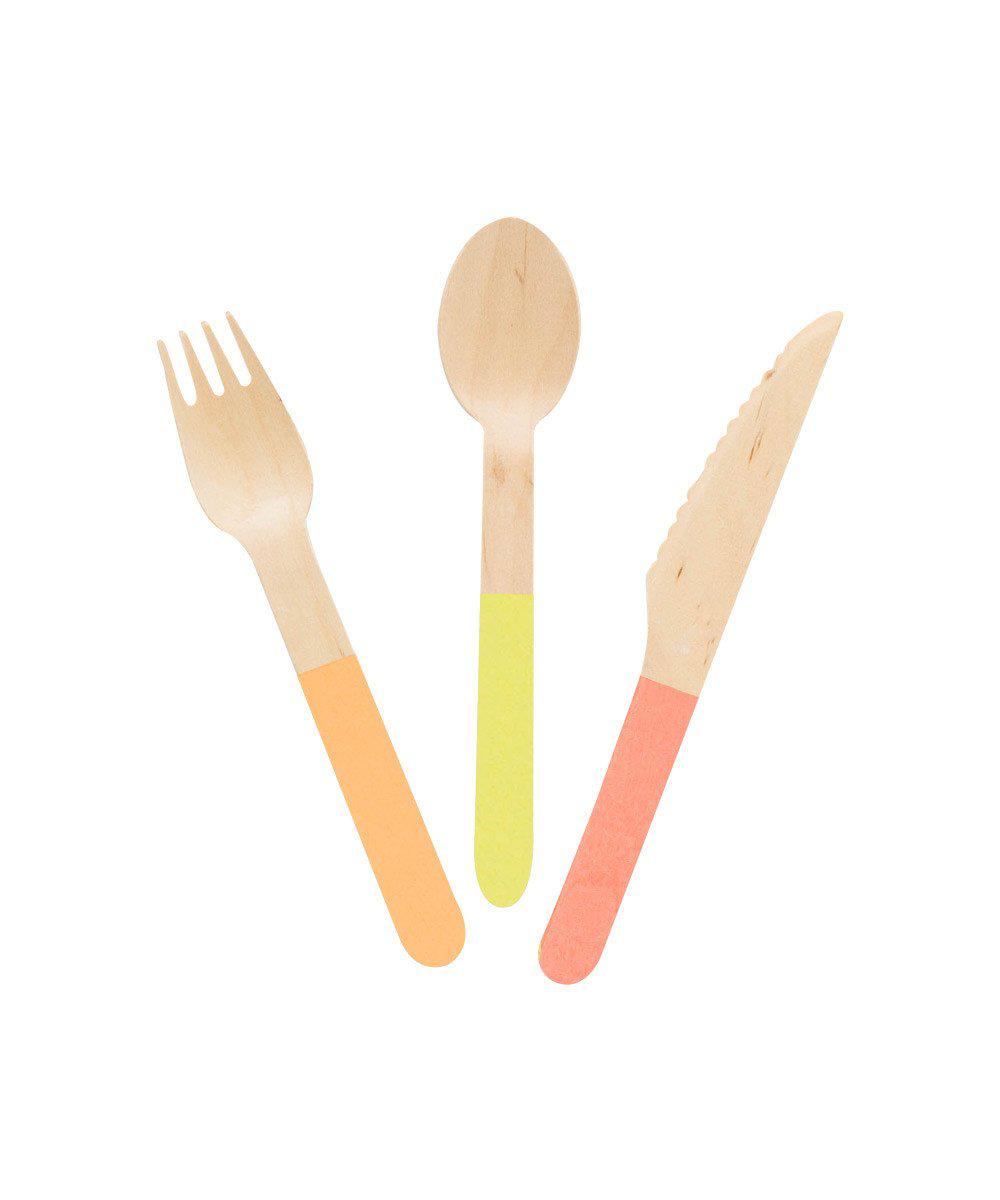 Color Block Wood Cutlery